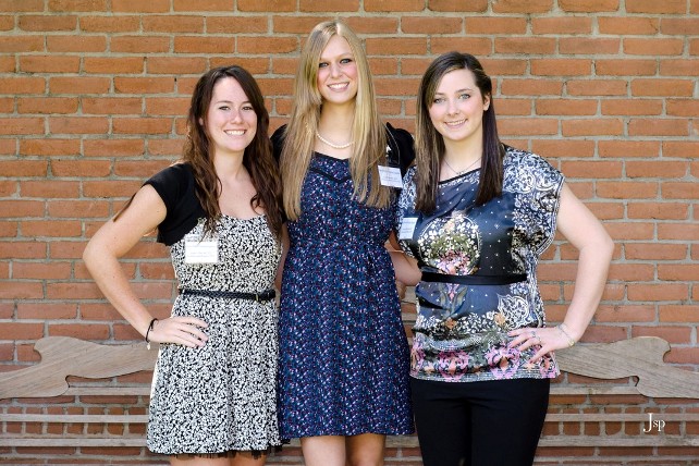 Tri-Sigma Scholarship Winners-Sydney DuVall, Leah Durain, Jessica Poeschl Sigma Sigma Sigma