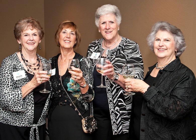 Sharon Shelton-Pease, Patti Gillies, Judy Harwell, Toni Post wine tasting